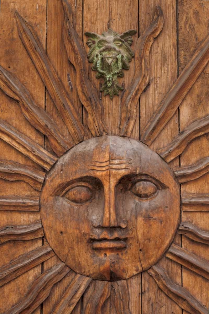 Mexico Sun carving on doorway